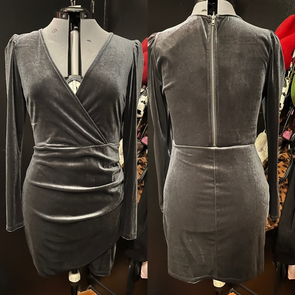Silver Velvet Dress